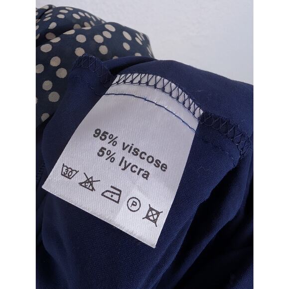 Graumann Dress Polka Dot Flowy Pinup Rockabilly Denmark Designer Blue Size S - Picture 7 of 10